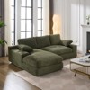 FURNIinspire Modular Sectional Living Room Sofa, Modern Minimalist Style Upholstered Sleeper Sofa for Bedroom, L-Shape, Army Green, 29.1"*27.6"*16.5" - 2 of 4
