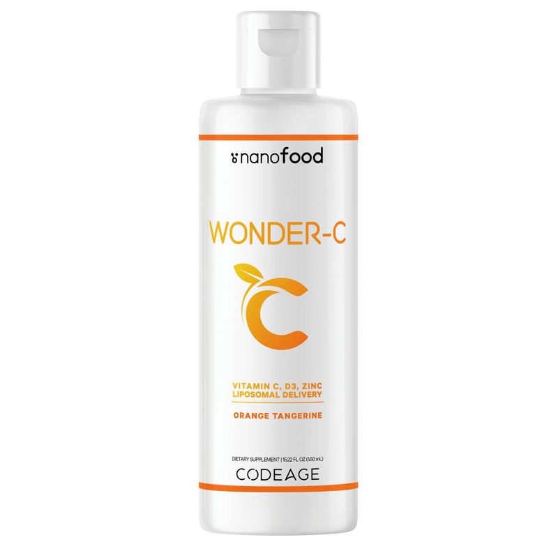 Codeage Nanofood Wonder-C Liposomal Vitamin C, D3, E & Zinc Liquid Supplement - 16 fl oz, 1 of 10