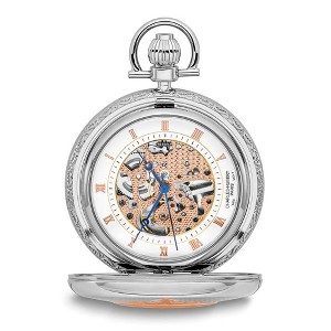 Black Bow Jewelry Charles Hubert Two-tone Rose Gold Finish Brass Pocket Watch - 1 of 4