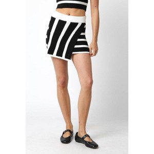 Women's Striped Sweater Skirt - OLIVACEOUS - 1 of 4