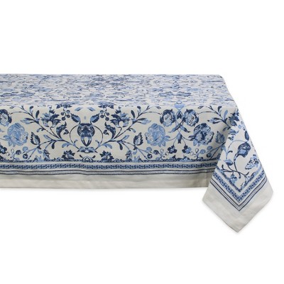Design Imports  Madeira Printed Tablecloth, Blue, 60X84"