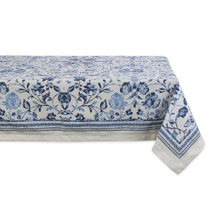Design Imports  Madeira Printed Tablecloth, Blue, 60X84" - 1 of 4