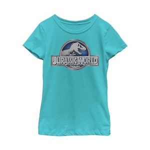 Girl's Jurassic World T. Rex Logo T-Shirt - 1 of 3