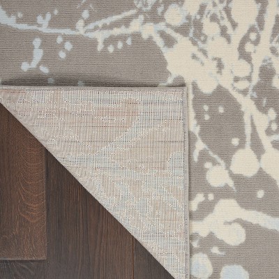 Jubilant Gray Abstract Forest-Inspired 4' x 6' Area Rug