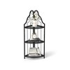 Alilang Three-Tier Metal Corner Shelf with Decorative Scrollwork - Black - 3 of 4