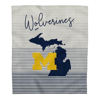 NCAA Michigan Wolverines Ultra Fleece State Stripe Blanket