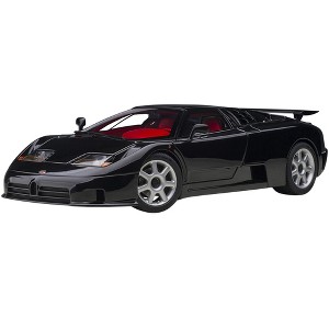 Bugatti EB110 SS Super Sport Nero Vernice Black with Red Interior and Silver Wheels 1/18 Model Car by Autoart - 1 of 4