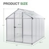 Aoodor Walk-in Greenhouse Polycarbonate Panel Hobby Greenhouses with Aluminum Frame Heavy Duty with 1 Vent Window & Lockable Door - 4 of 4