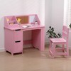 Kids Study Desk and Chair Set, Wooden School Learning Table with Storage,Children Computer Desk with Chair, Small Toddler Desk for Home - 3 of 4