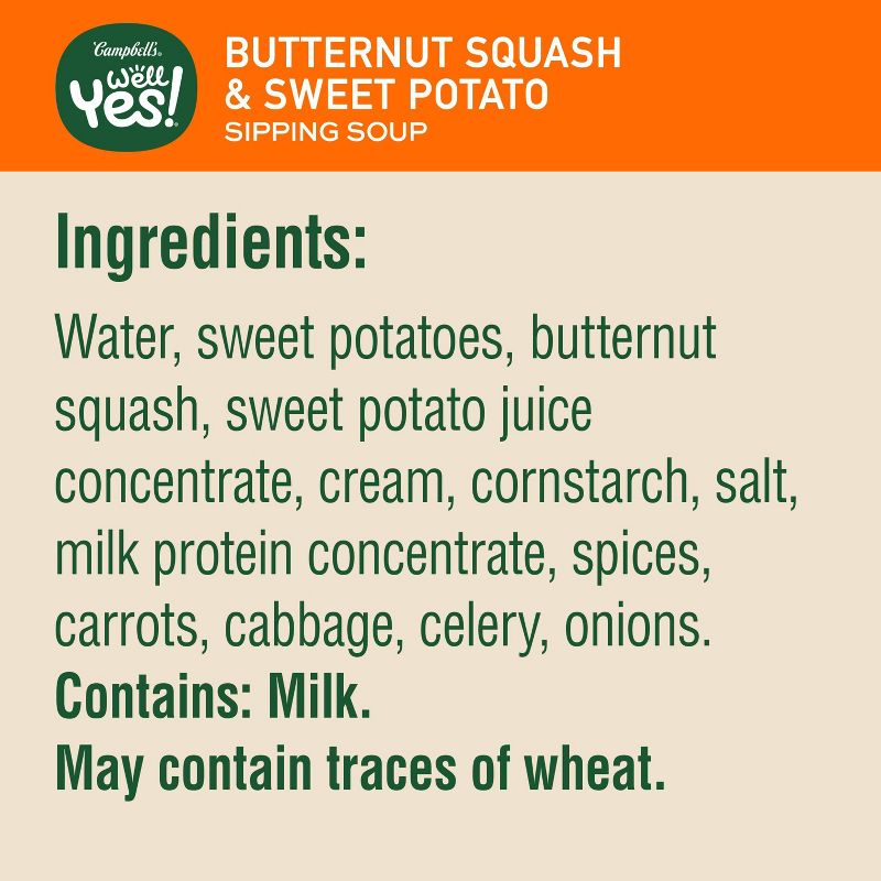 Campbell&#39;s Well Yes! Butternut Squash &#38; Sweet Potato Microwavable Sipping Soup - 11.2oz, 5 of 11