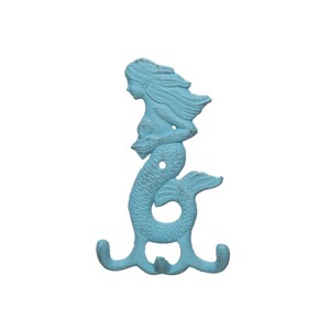 Beachcombers Light Blue Triple Mermaid Hanger/Hook 6.3 x 0.98 x 3.15 Inches. - 1 of 4