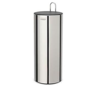 Joseph Joseph EasyStore Luxe Stainless Steel Concealed Toilet Paper Holder Stand Storage with Lid, Hods up to 3 Rolls