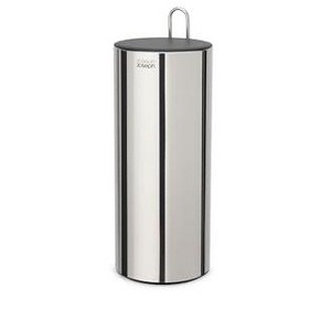 Joseph Joseph EasyStore Luxe Stainless Steel Concealed Toilet Paper Holder Stand Storage with Lid, Hods up to 3 Rolls - 1 of 4