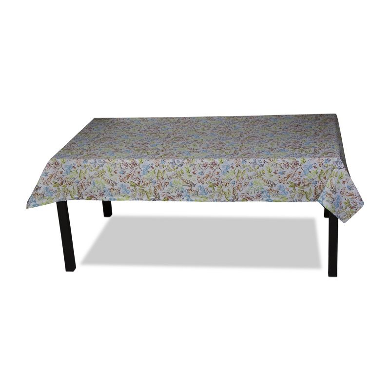 tagltd 84" x 60" Meadow Tablecloth Cotton Table Topper With Hand Screen Printed Floral Design For Dining Table Decor, 2 of 4