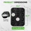 NutriChef 4-Piece 12-Cup Non-Stick Muffin Baking Pans with Parchment Liners NC2TRCP4X2 - Black - 3 of 4
