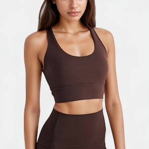 Anna-Kaci Active Women's Scoop Neck Sports Bra Top with Wide Straps and Soft Stretch Fit - 1 of 4