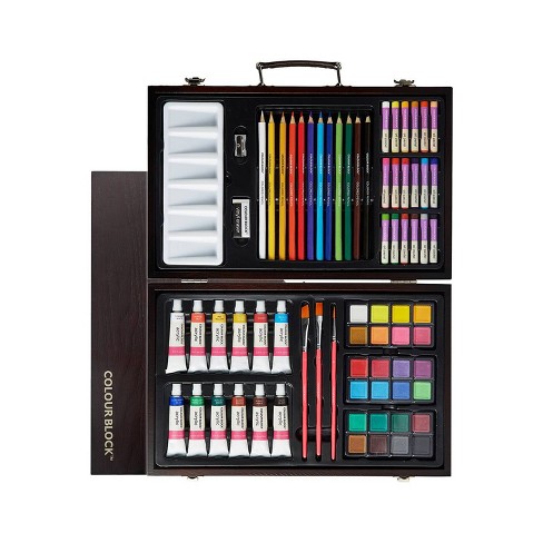 181pc Mixed Media Wood Box Art Set - Colour Block