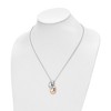 Chisel Stainless Steel Polished Rose IP-plated Teardrops Pendant on an 18" Cable Chain Necklace - 4 of 4