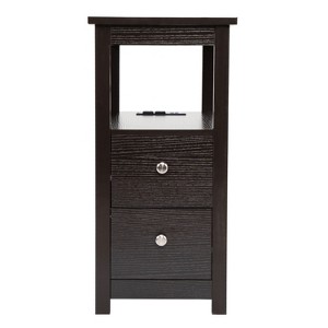 Infurnic Utility Storage Cabinets Modern Sturdy Wood Structure, Convenient for Living Room, Black, 11.81"*23.62"*24" - 1 of 4