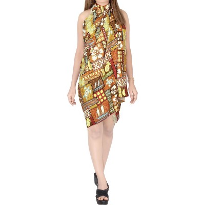 LA LEELA Women's Vacation Swimsuit Holiday Bathing Suit Wrap Sarong Cover up Swimwear Wraps One Size Mustard K656