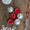 Northlight Jewel Retro Reflector Glass Christmas Ball Ornaments - 3.25" (82mm) - Red and Silver - 6ct - 4 of 4