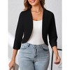 Coolmee Women Soft Stretchy Lightweight Cardigan Blazer Front Open Three quarter Slit Sleeve Business Casual Blazer Jackets - 2 of 4