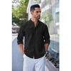 COOFANDY Men's Long Sleeve Oxford Dress Shirts Chambray Button Down Shirt Casual Band Collar Shirts - 2 of 4