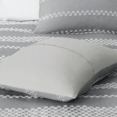 Gray Full Microfiber Jacquard Comforter Set with Shams