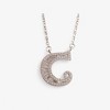 Anna-Kaci Silver Tone Initial Letter Pendant Necklace with Crystal Rhinestone Accents - 2 of 4