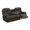 MAYEERTY Reclining Sofa, 3-Seat Non-Pilling Breathable Fabric Recliner with Flip-Up Cup-Holder Board for Living Room, Brown - 3 of 4