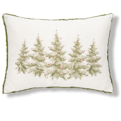 C&F Home 13" x 20" Winter Trees Embellished Christmas Throw Pillow