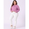 Agnes Orinda Women's Plus Size Cropped Long Sleeve Trendy Fashion Denim Jean Jackets - 3 of 4