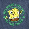 Men's - SpongeBob Squarepants - Who Needs Luck With This Charm St. Patrick's Day Short Sleeve Graphic T-Shirt - 2 of 4