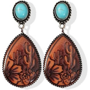 Turquoise Western Earrings for Women | Lightweight Country Festival Jewelry - 1 of 4