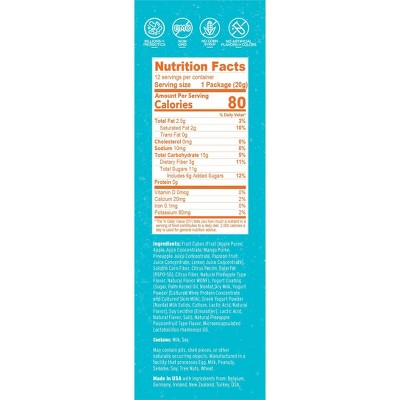 Nature's Garden Snacks Probiotic Yoggies Tropical Fruit Snacks Bag - 8.5oz/12ct