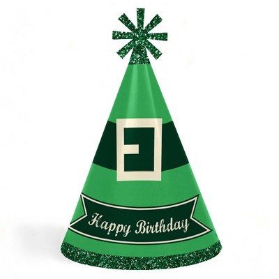 Big Dot of Happiness Irish Birthday - Cone Happy Birthday Party Hats for Kids and Adults - Set of 8 (Standard Size)