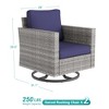 Sonkuki 2-Piece Patio Chair Set Brown Rattan Swivel Rocking Chair Set, Outdoor Furniture PE Wicker Set - 2 of 4
