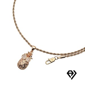 Aria Jeweler  2mm Rope Chain With Pineapple Pendent - 1 of 4