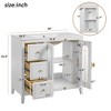Kumasinova 36" Bathroom Vanity with Ceramic Sink,Translucent Glass Doors,Modern Bathroom Storage Cabinet with 3 Drawers & Solid Wood Frame - 2 of 4