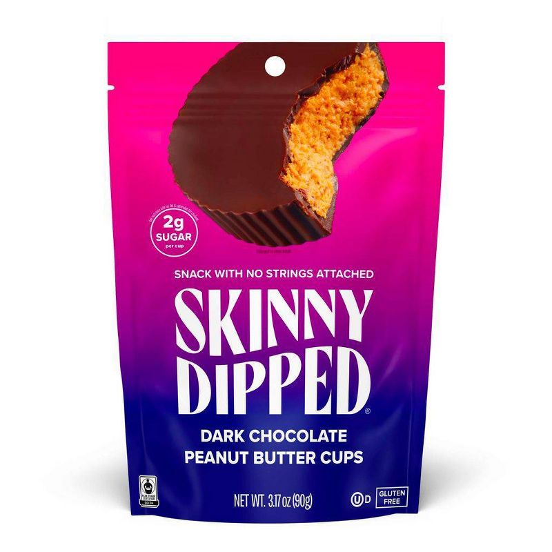 SkinnyDipped Dark Chocolate Peanut Butter Cups - 3.17oz, 1 of 10