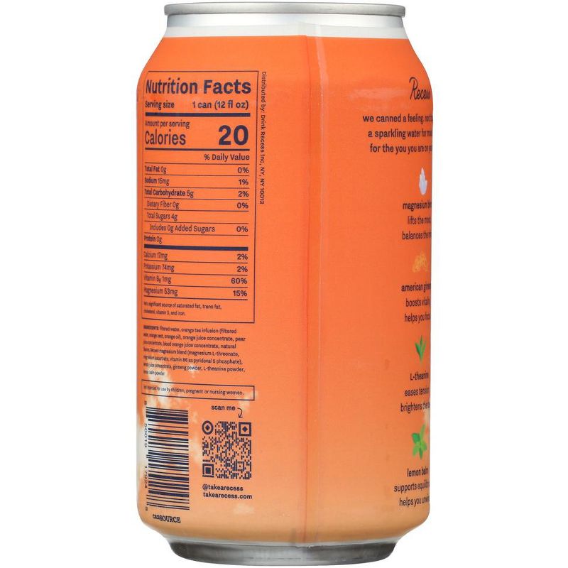 Recess Blood Orange Sparkling Water - Case of 12/12 oz, 3 of 7