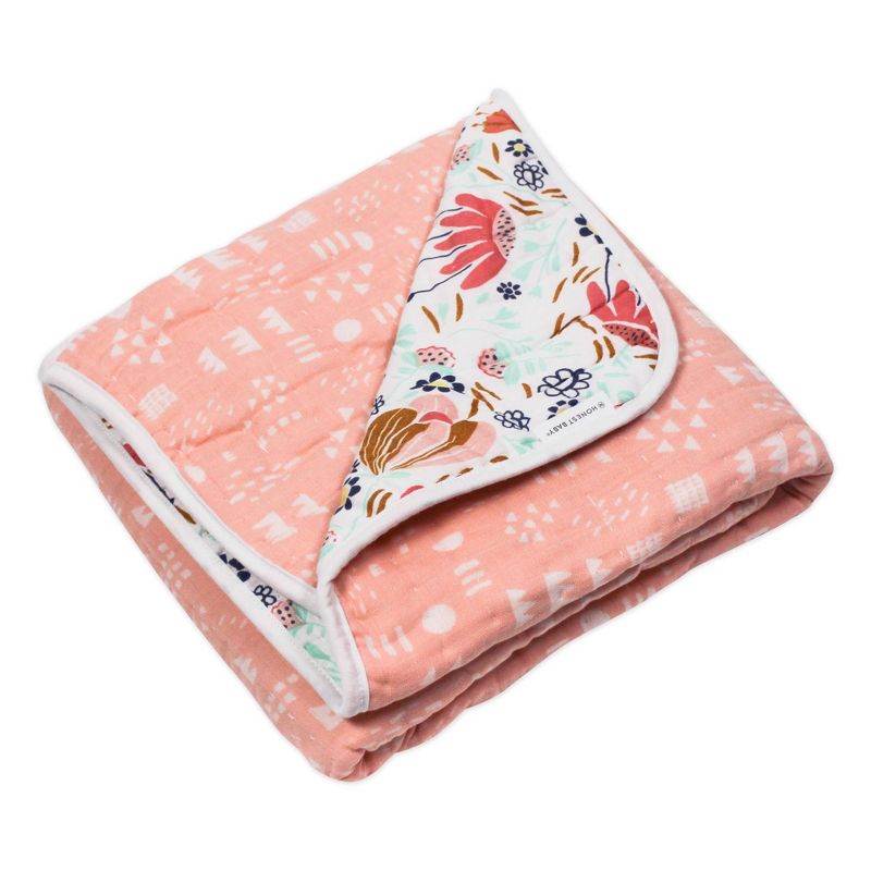 Honest Baby Organic Cotton Quilted Receiving Blanket - Flower Power, 2 of 4