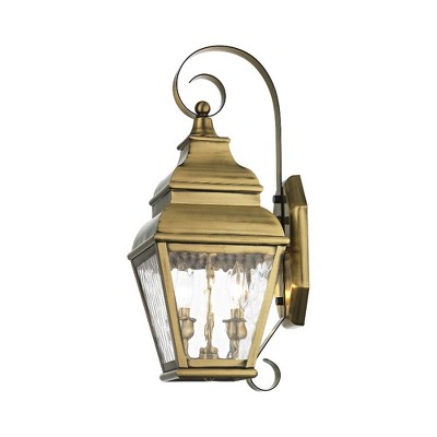 Antique Brass 21.5" Dimmable Outdoor Wall Lantern