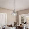 Modern Teardrop Glass Pendant Light, Clear Ripple Shade Hanging Fixture for Kitchen Island or Dining Room - 3 of 4