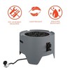 Cosmopolitan Astra Collection 23 Inch Fire Pit with Push Button Spark Ignition and Rain Cover for Patio, Lawn, and Garden, Dark Gray - 2 of 4