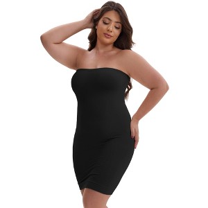 INSPIRE CHIC Women's Push-Up Strapless Bandeau Shaper Tummy Control Butt-Lifting Elastic Slim Fit Full Slip - 1 of 4