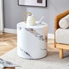 FONTOI Cylindrical Coffee Tables with Anti-slip Feet for Small Spaces Living Room Bedroom Balcony Office Side Table, White, 15.7"*15.7"*15.7" - 2 of 4