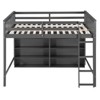 PAGED Twin Size Loft Bed Simple Modern Wooden Bed Frame with 8 Open Storage Shelves, Ladder and Guardrail for Bedroom - 4 of 4