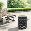 Naysaye Outdoor Patio End Table, Metal Side Table, Decorative Garden Stool for Home Lawn Garden Patio, Black, 13.75"*13.75"*18" - 4 of 4