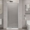 Lirago 34x72" Semi-Frameless Pivot Shower Door - 1/4" Tempered Glass Adjustable Width 34-35.2" Chrome Finis Left Right Hand Installation - 3 of 4